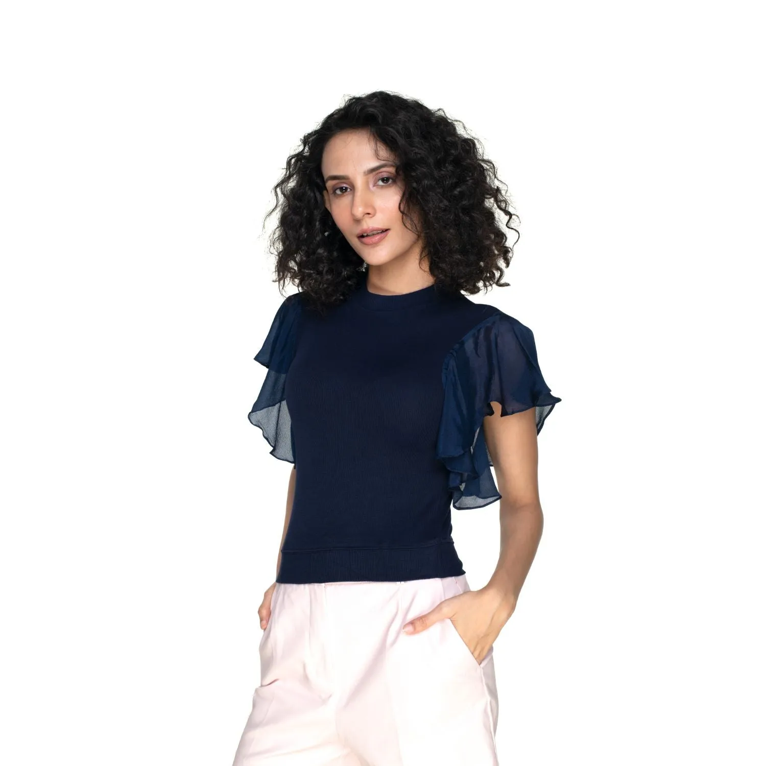 Hosiery Blouses- Flutter Sleeves