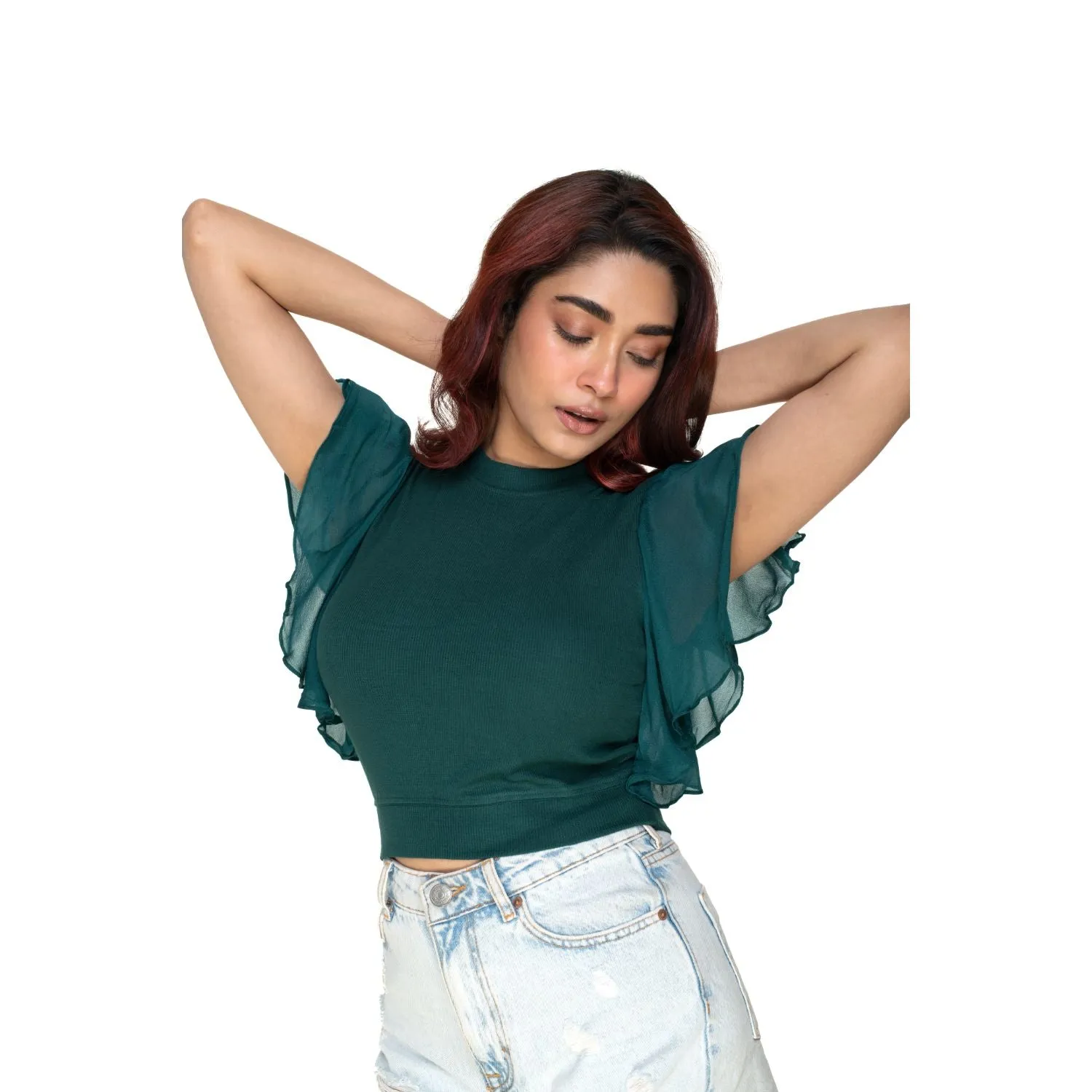 Hosiery Blouses- Flutter Sleeves
