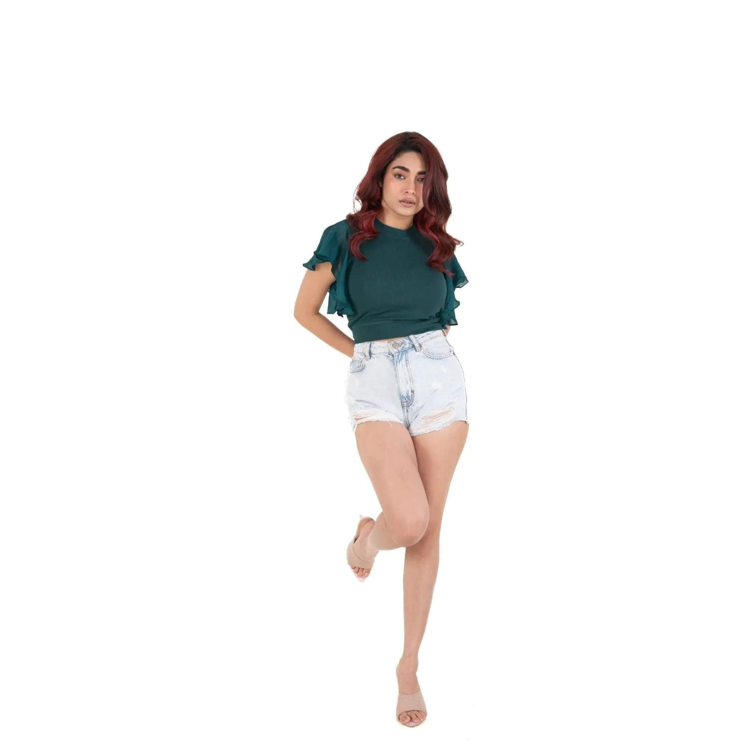 Hosiery Blouses- Flutter Sleeves