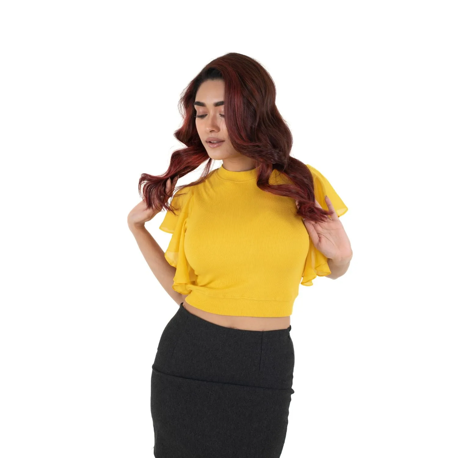 Hosiery Blouses- Flutter Sleeves
