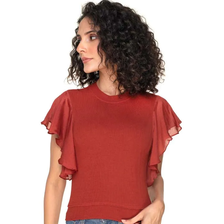 Hosiery Blouses- Flutter Sleeves