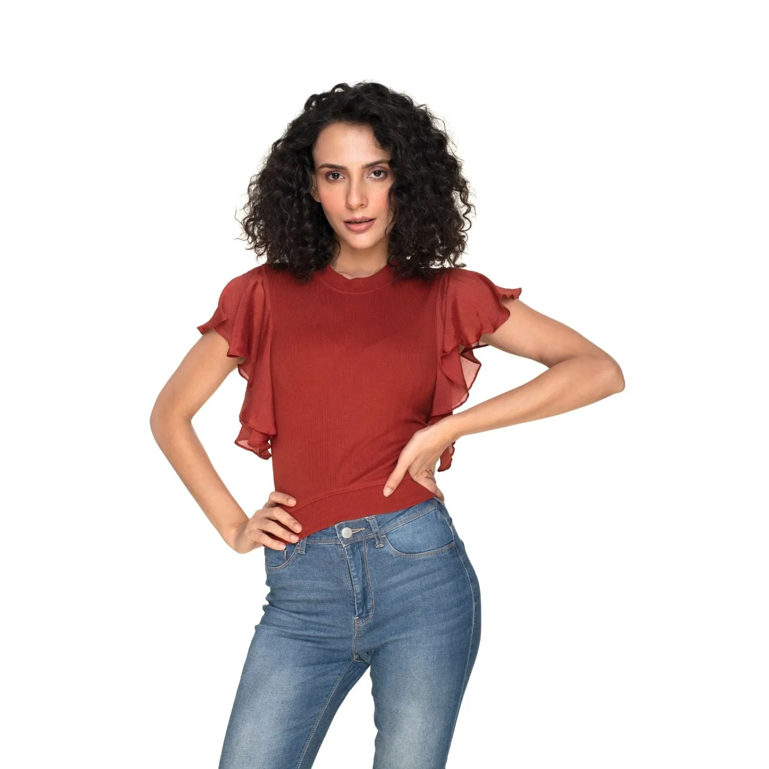 Hosiery Blouses- Flutter Sleeves