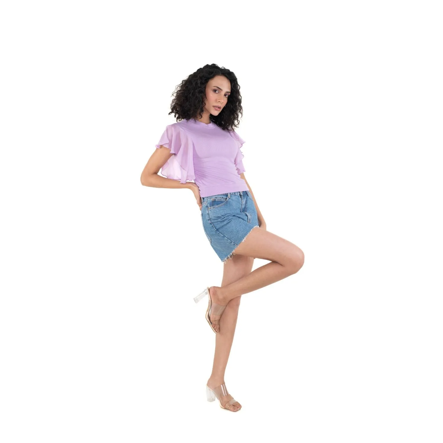 Hosiery Blouses- Flutter Sleeves