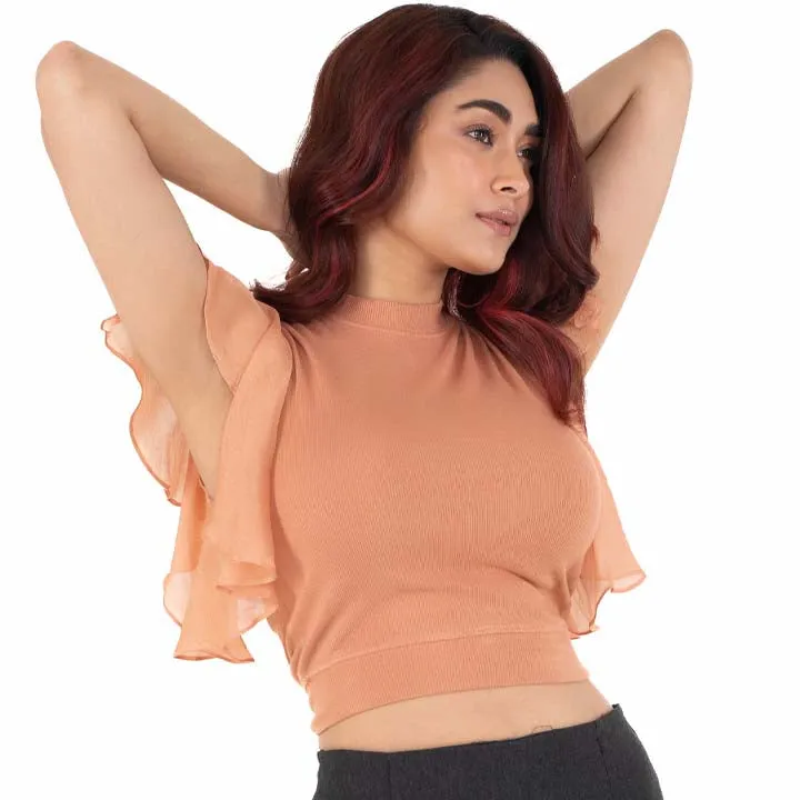 Hosiery Blouses- Flutter Sleeves