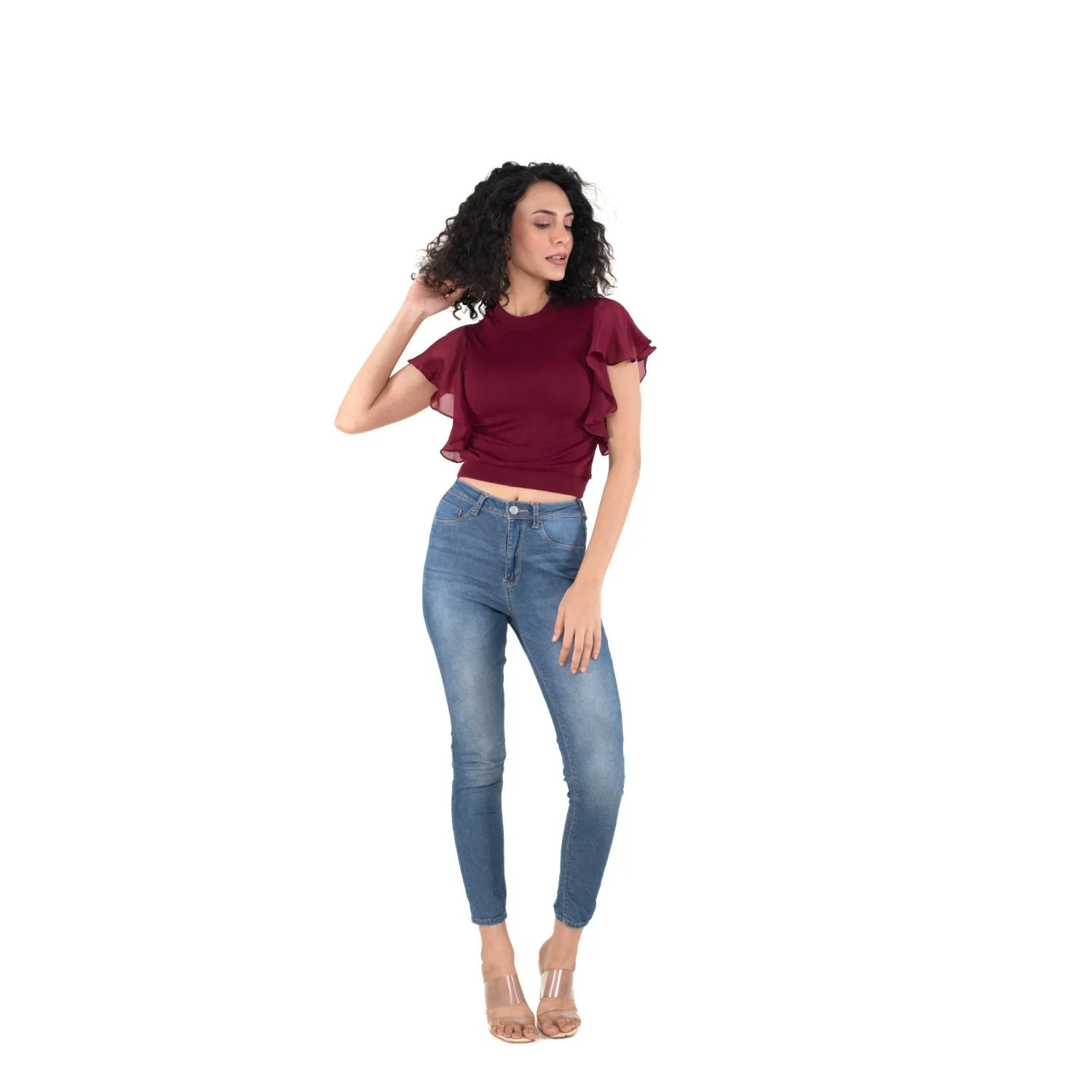 Hosiery Blouses- Flutter Sleeves