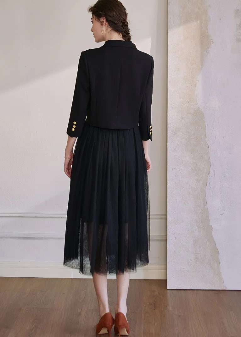JACKET & HALF-LENGTH GAUZE SKIRT