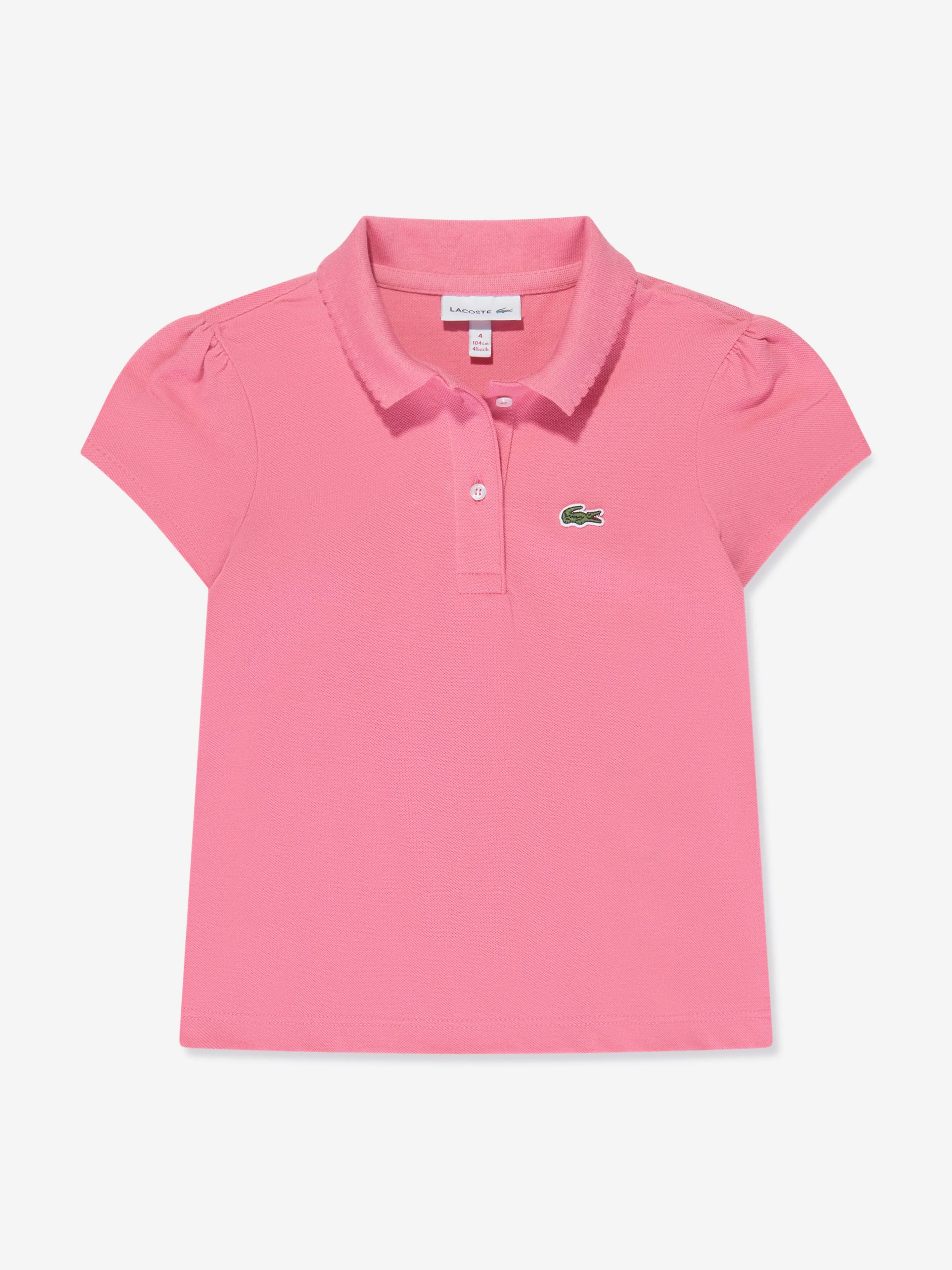 Lacoste Girls Logo Polo Shirt in Pink