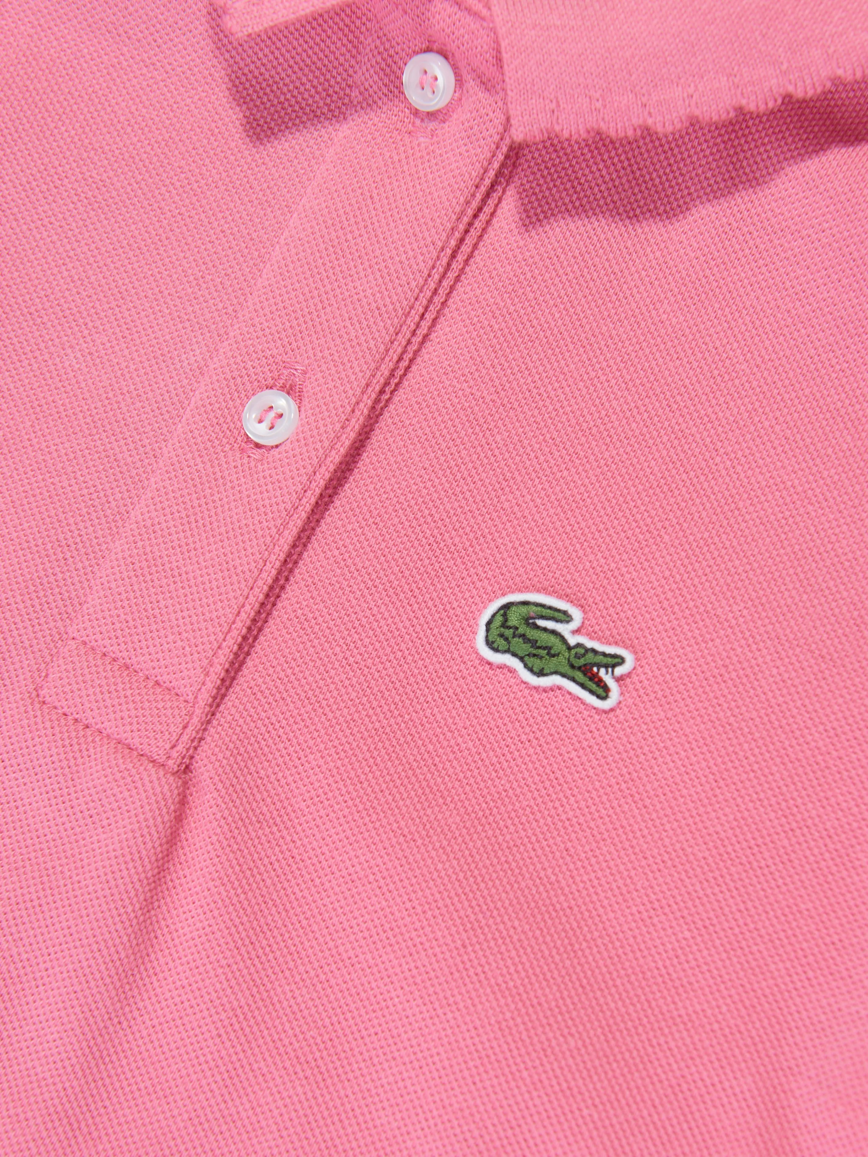 Lacoste Girls Logo Polo Shirt in Pink