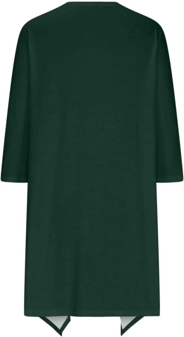Lightweight Cardigans for Women Plus Size Long Sleeve Open Front Solid Color Cover Ups Irregular Hem Draped Dusters