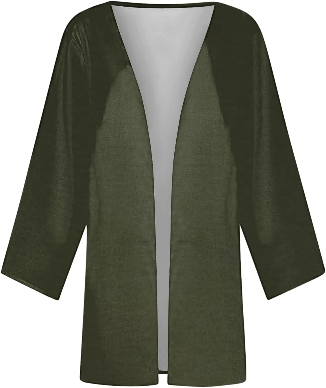 Lightweight Cardigans for Women Summer Long Cardigan Casual Open Front Beach Cover Ups 3/4 Sleeve Kimono Cardigan