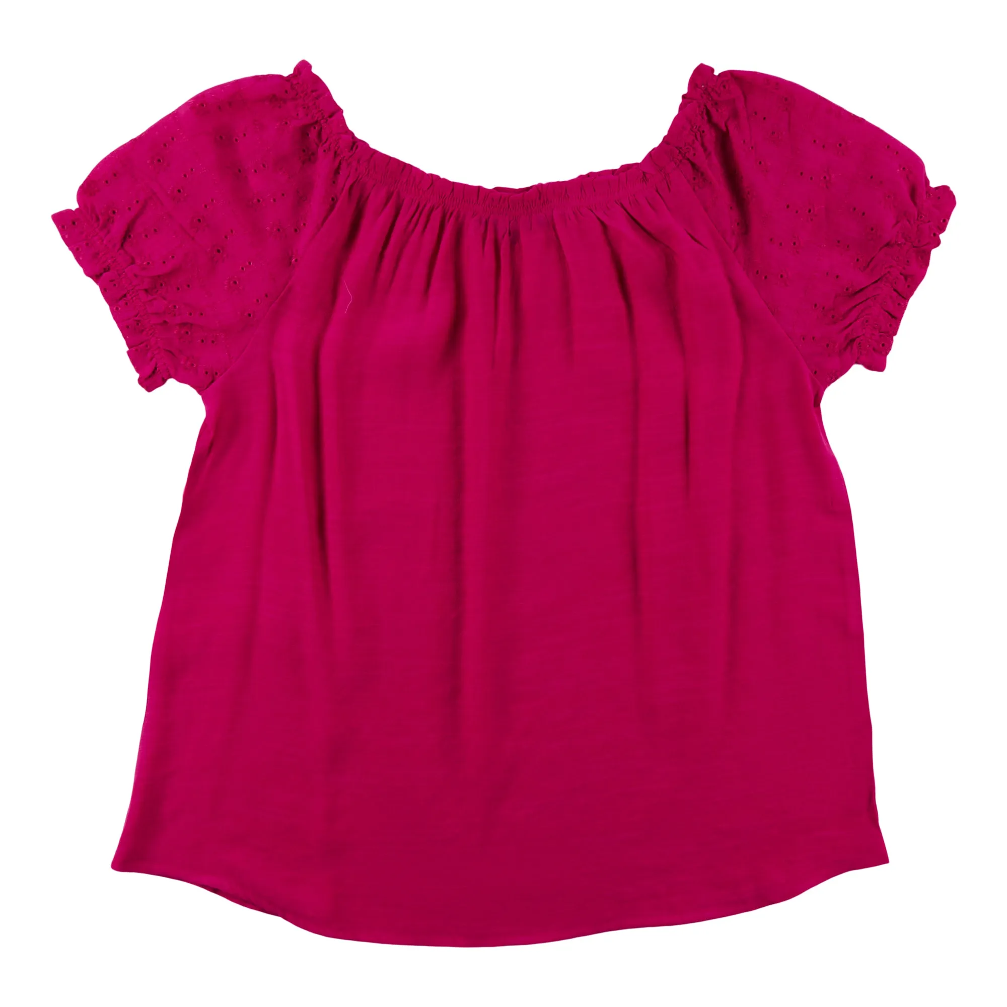 lily morgan Women's Tropical Eyelet Sleeve Blouse