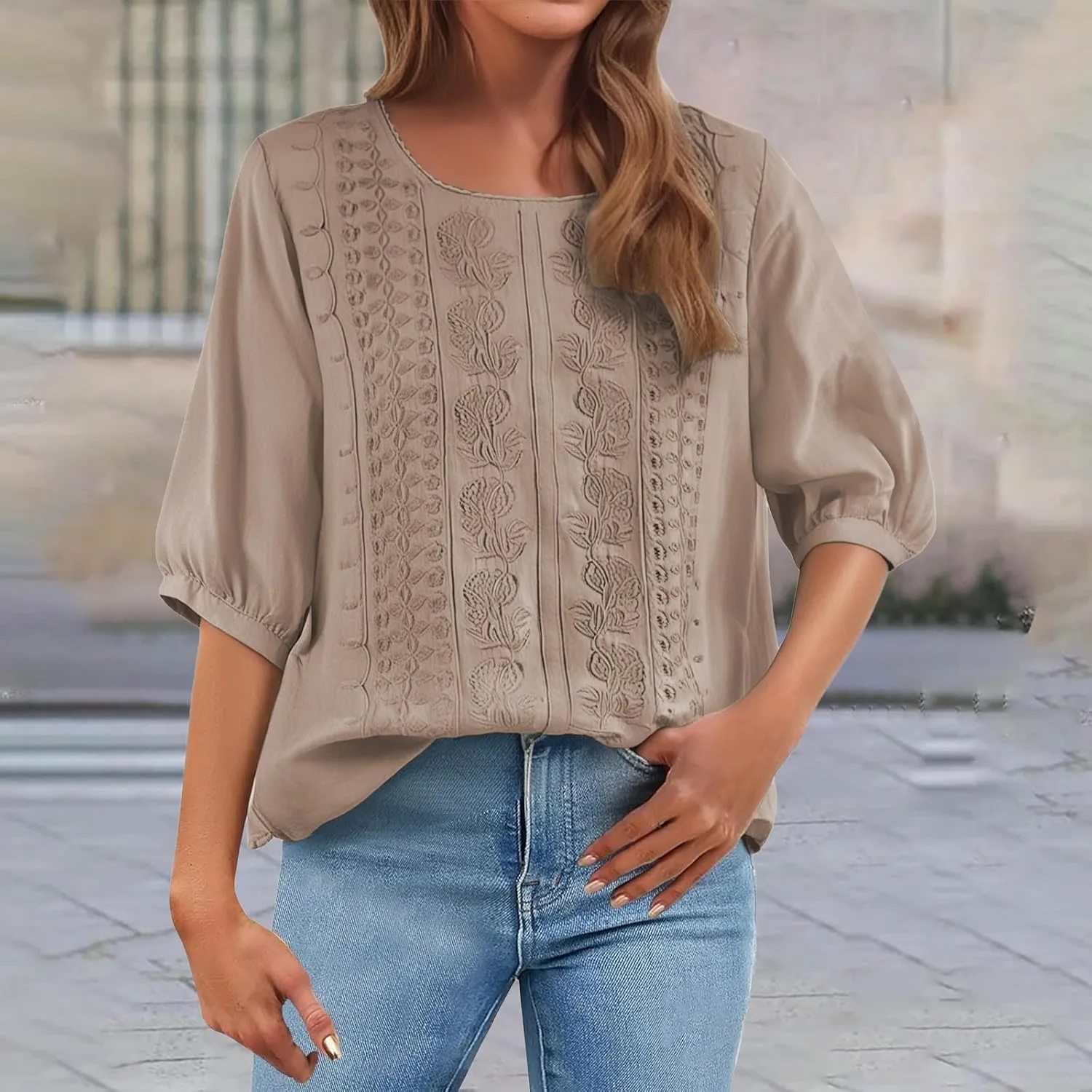 Linen Shirts for Women Summer Trendy Boho Vacation Casual Going Out Tops 2025 Breathable Plus Size Lightweight Blouses