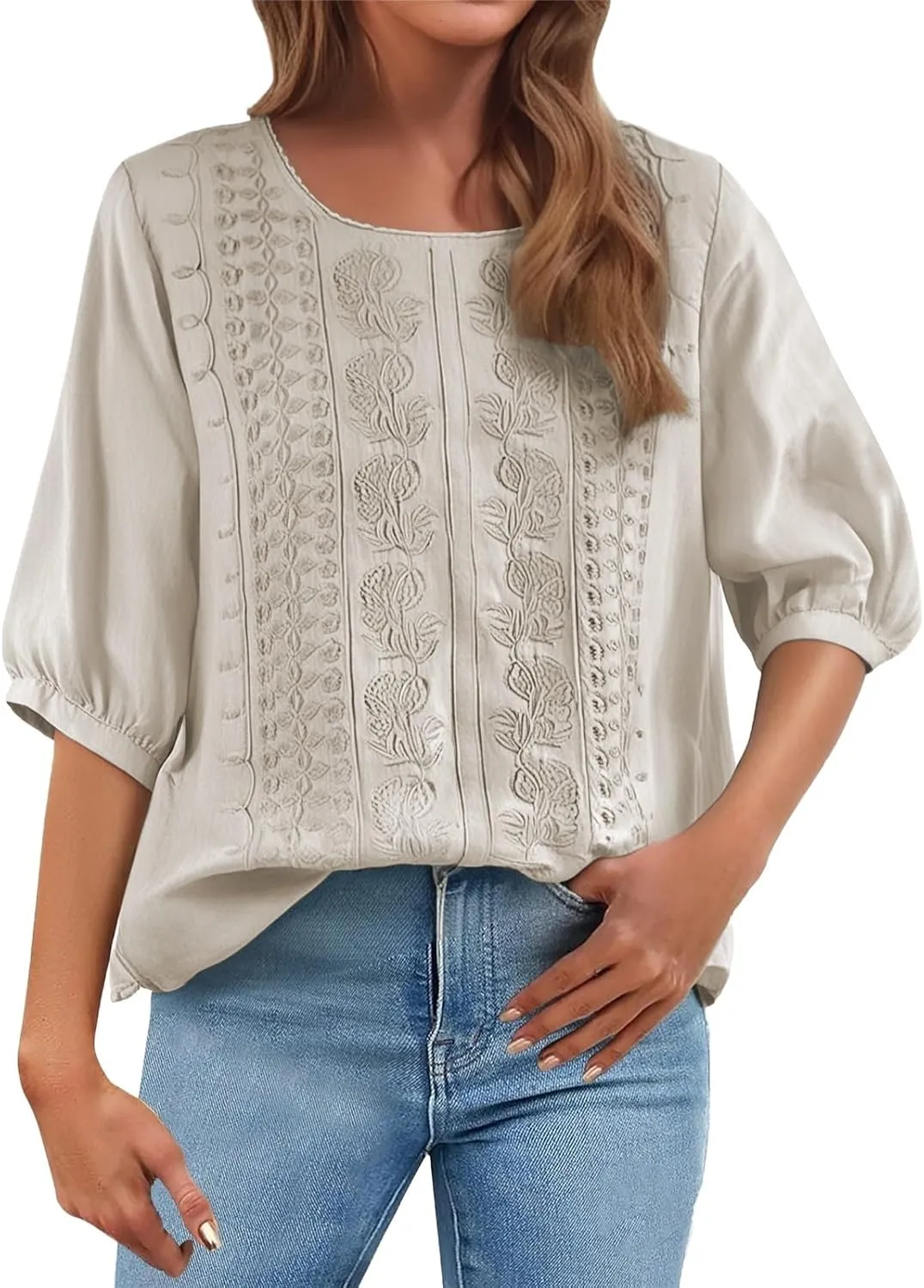Linen Shirts for Women Summer Trendy Boho Vacation Casual Going Out Tops 2025 Breathable Plus Size Lightweight Blouses