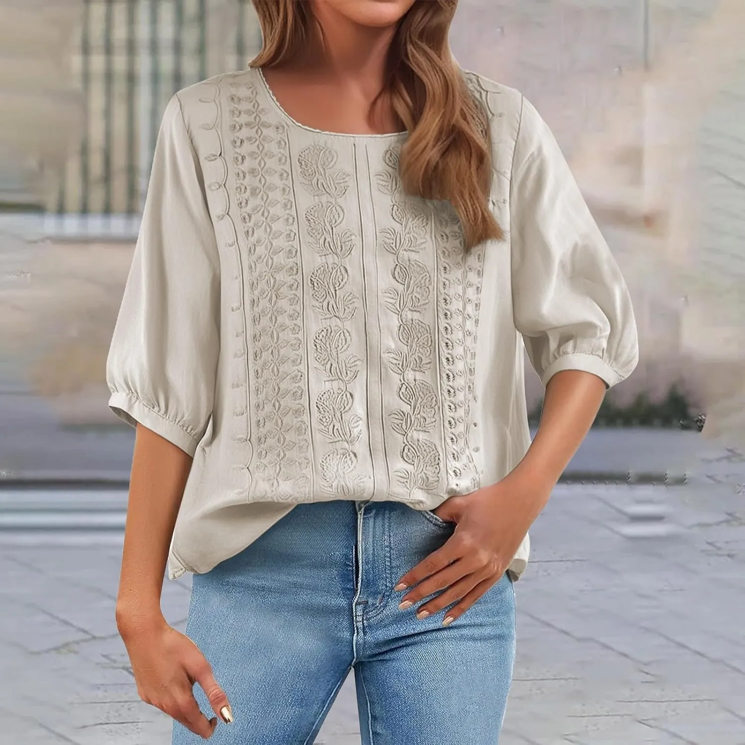 Linen Shirts for Women Summer Trendy Boho Vacation Casual Going Out Tops 2025 Breathable Plus Size Lightweight Blouses