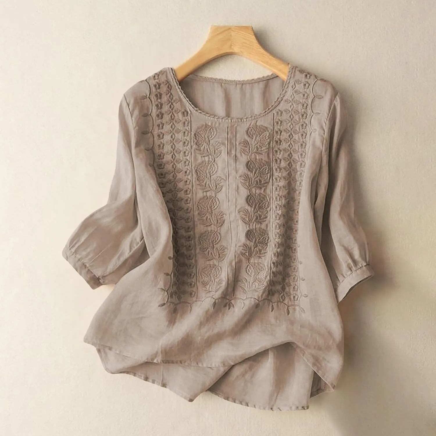 Linen Shirts for Women Summer Trendy Boho Vacation Casual Going Out Tops 2025 Breathable Plus Size Lightweight Blouses