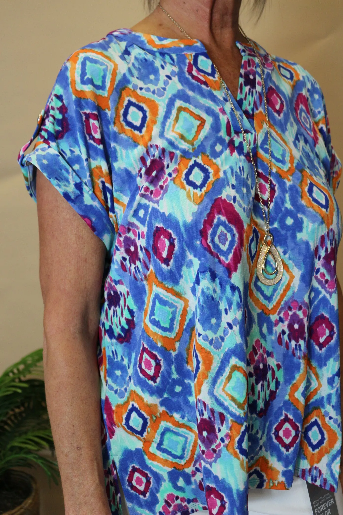 Liz In A Haze Blue Pattern Blouse