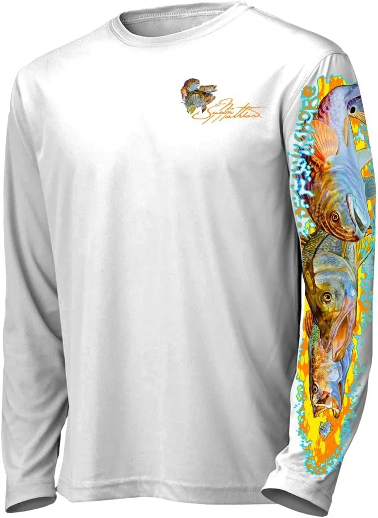 Men’s “Inshore Slam” Comfortable Fishing Shirt-UPF 50  Interlocking Fabric, Quick-Dry, Ideal for Anglers (JM010)