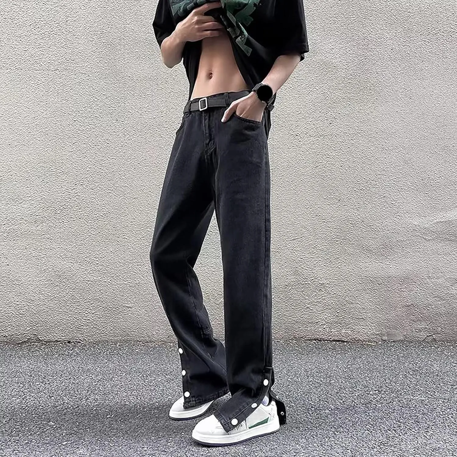 Men's Jeans Comfort Stretch Denim Straight Leg Relaxed Fit Jeans for Men House with