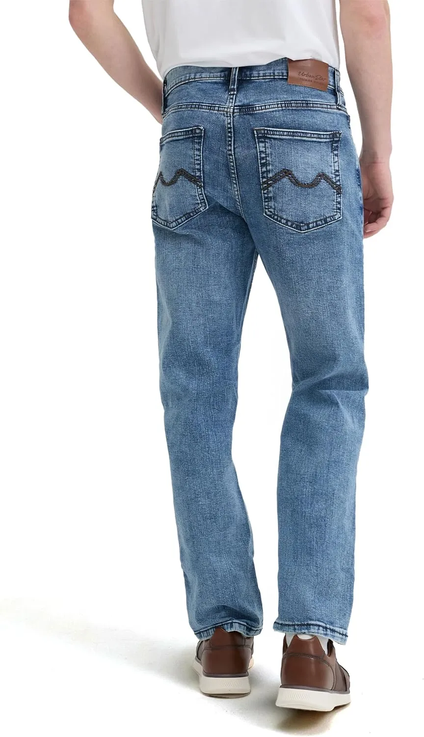 Mens Jeans Relaxed Fit  Straight Leg Stretch Jeans for Men  Ultimate Comfort Superflex Pants