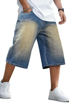 Men's Loose Denim Short - Washed & Faded