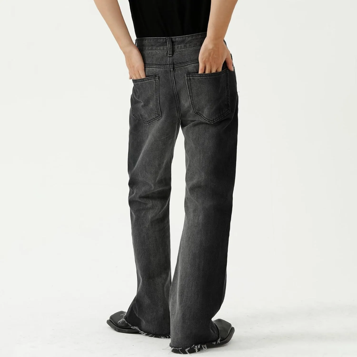 Men's Relaxed Fit Jeans Straight Leg Stretch Comfort Ninth Pants Denim Jeans for Men Outdoor