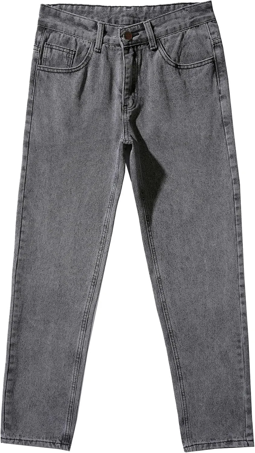 Men's Relaxed Fit Straight Leg Jean Skinny Stretch Fashion Jeans Pants Fashion Casual Jeans Cargo Denim Pants