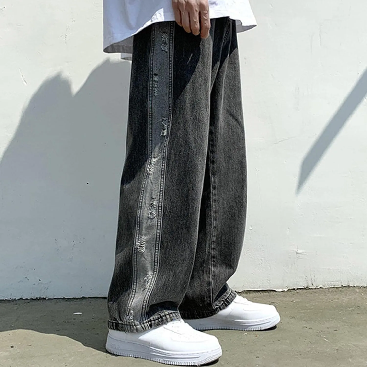 Mens Straight Leg Jeans Fashion 2022 Fall Winter Relaxed Fit Loose Denim Pants Vintage Casual Jeans Streetwear