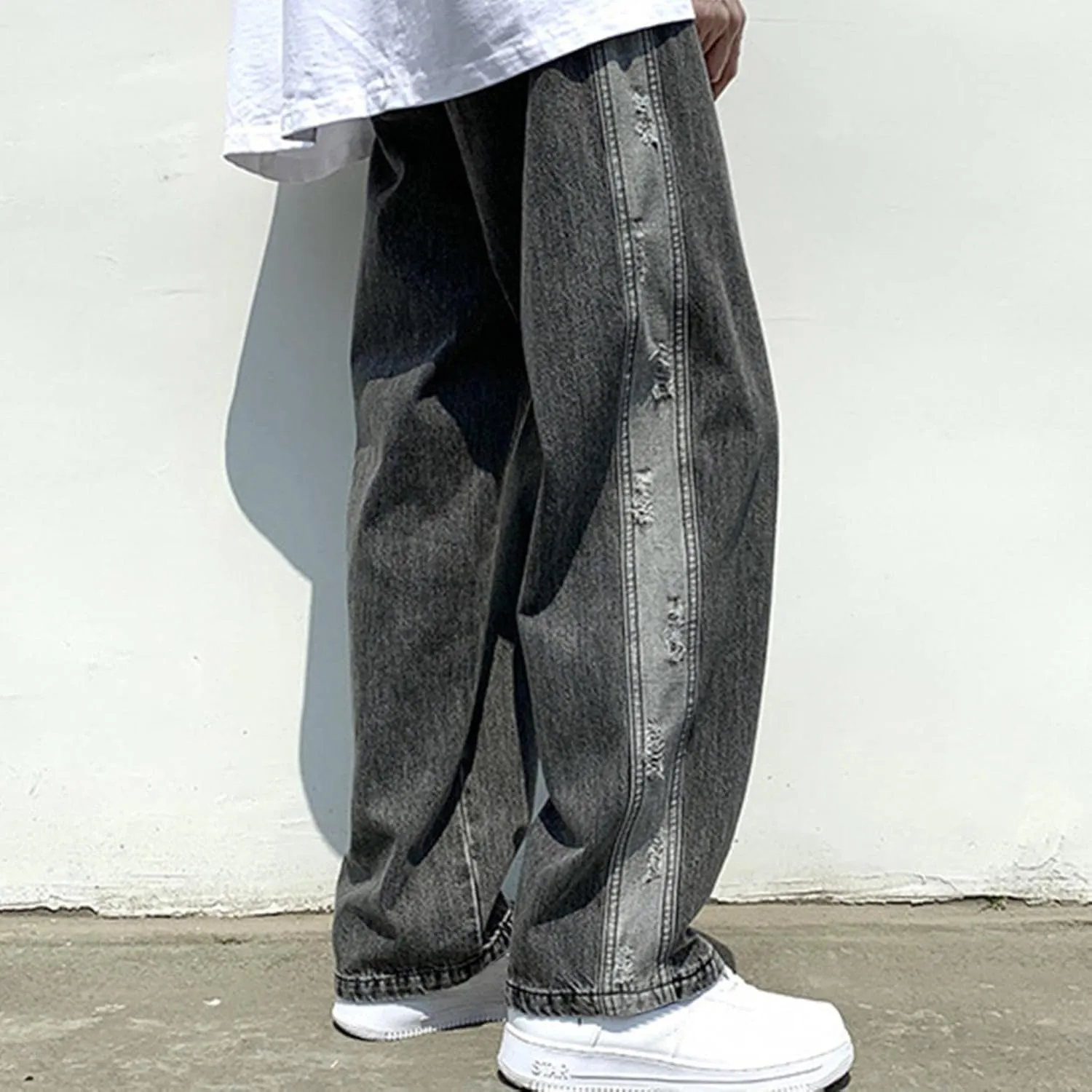 Mens Straight Leg Jeans Fashion 2022 Fall Winter Relaxed Fit Loose Denim Pants Vintage Casual Jeans Streetwear