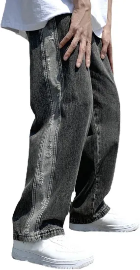 Mens Straight Leg Jeans Fashion 2022 Fall Winter Relaxed Fit Loose Denim Pants Vintage Casual Jeans Streetwear