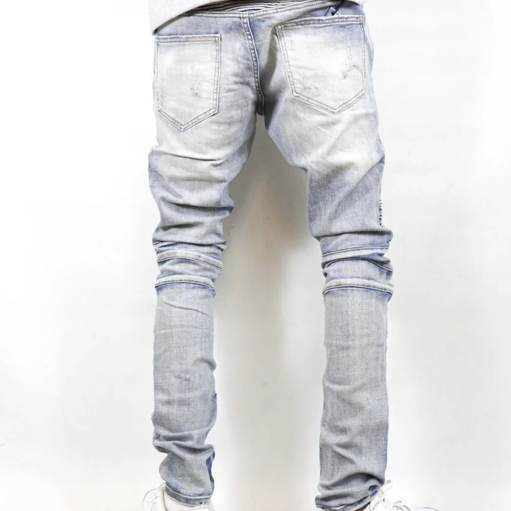 Obispo Biker Jeans-Light Blue