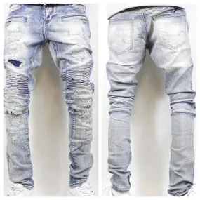 Obispo Biker Jeans-Light Blue