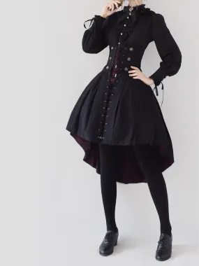 Plus Size Friendly- Hi-lo Skirt Under-bust High Waist Skirt
