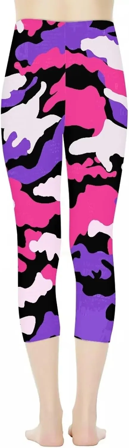 Poceacles Womens Capri Yoga Leggings, Butt Lift High Waisted Tummy Control Leggings Sports Workout Stretchy Yoga Pants
