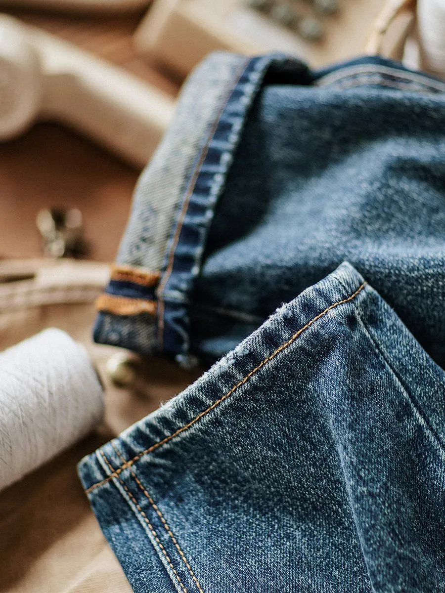 RELAXED PRE-DISTRESSED JEANS