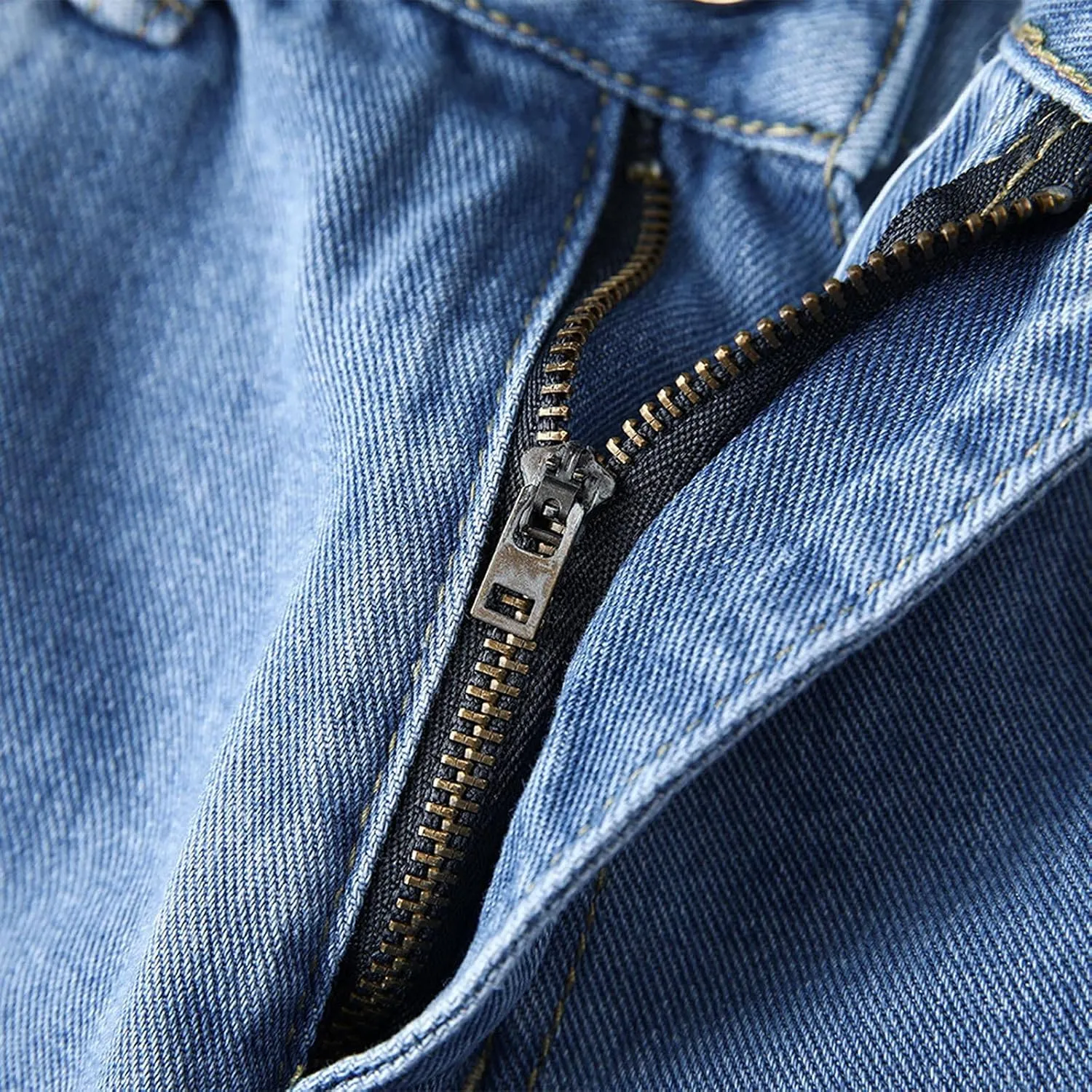 Solid Pocket Jeans Fashion Fly Casual Straight Pants Trousers Zipper Denim Men's Mens 550 Relaxed Fit Jeans