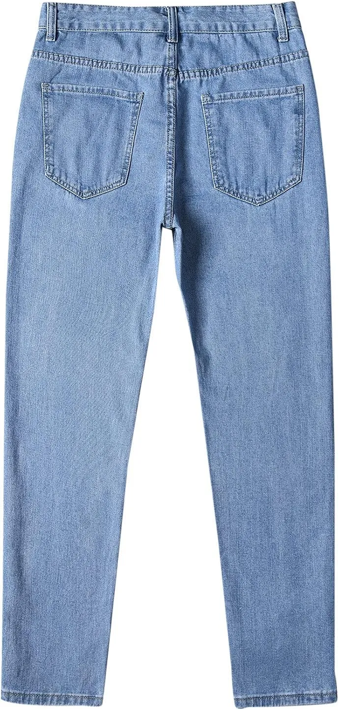 Solid Pocket Jeans Fashion Fly Casual Straight Pants Trousers Zipper Denim Men's Mens 550 Relaxed Fit Jeans