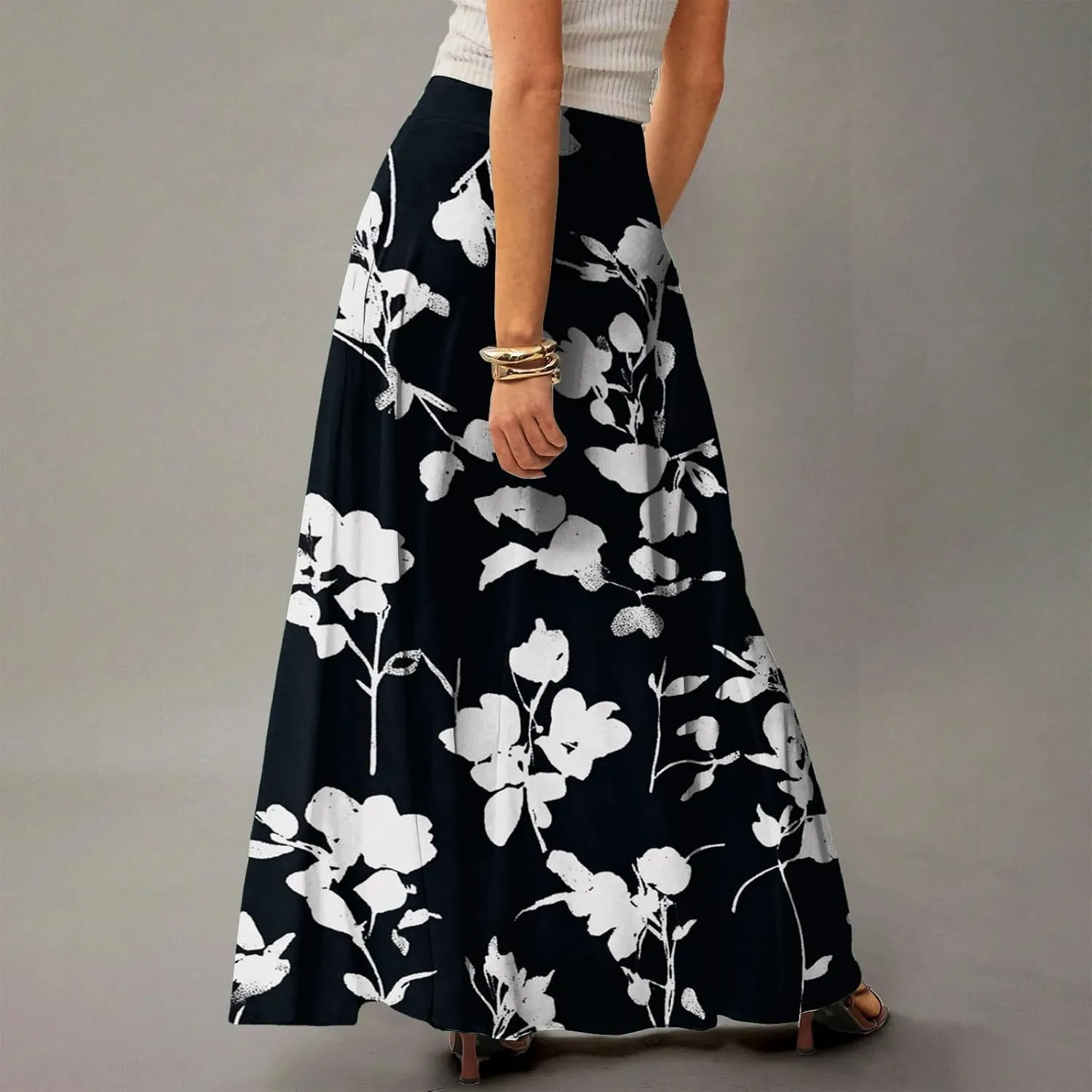 Summer Skirts for Women, Boho Maxi Vacation Beach Flowy Casual Womens Skirts