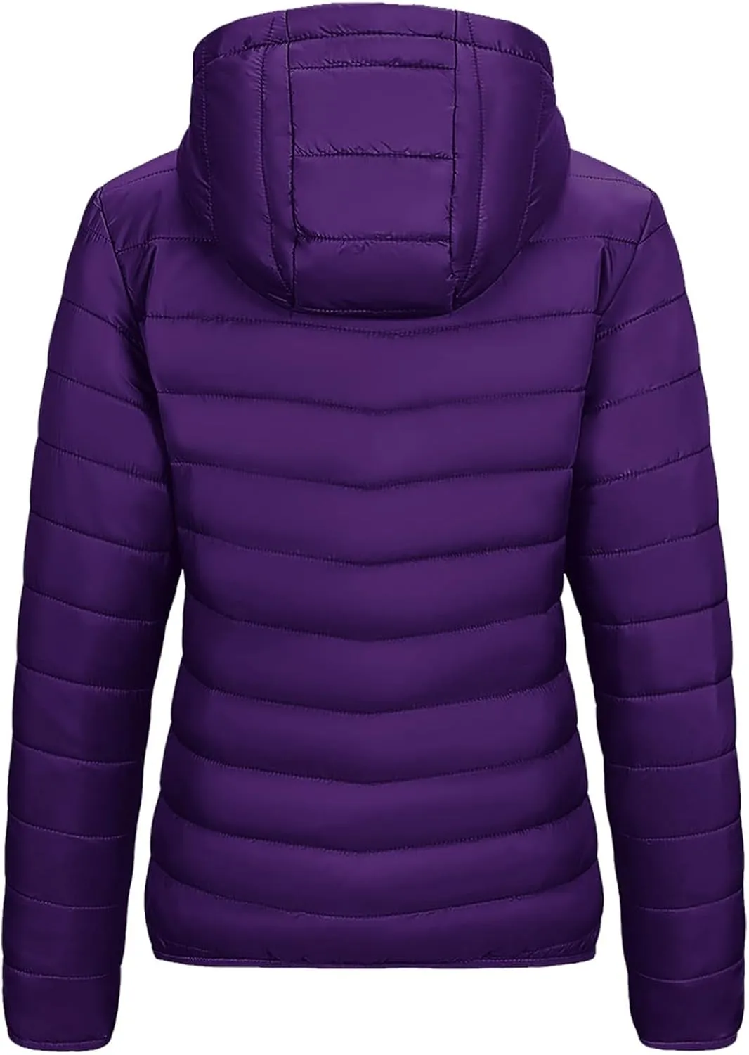 Uillui Women's Packable Ultra-Light Down Jacket Hooded Quilted Puffer Jacket Zippered Pockets Water-Resistant Winter Coats