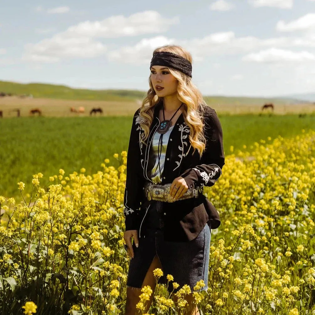 Veronica Black Button Up at Bourbon Cowgirl
