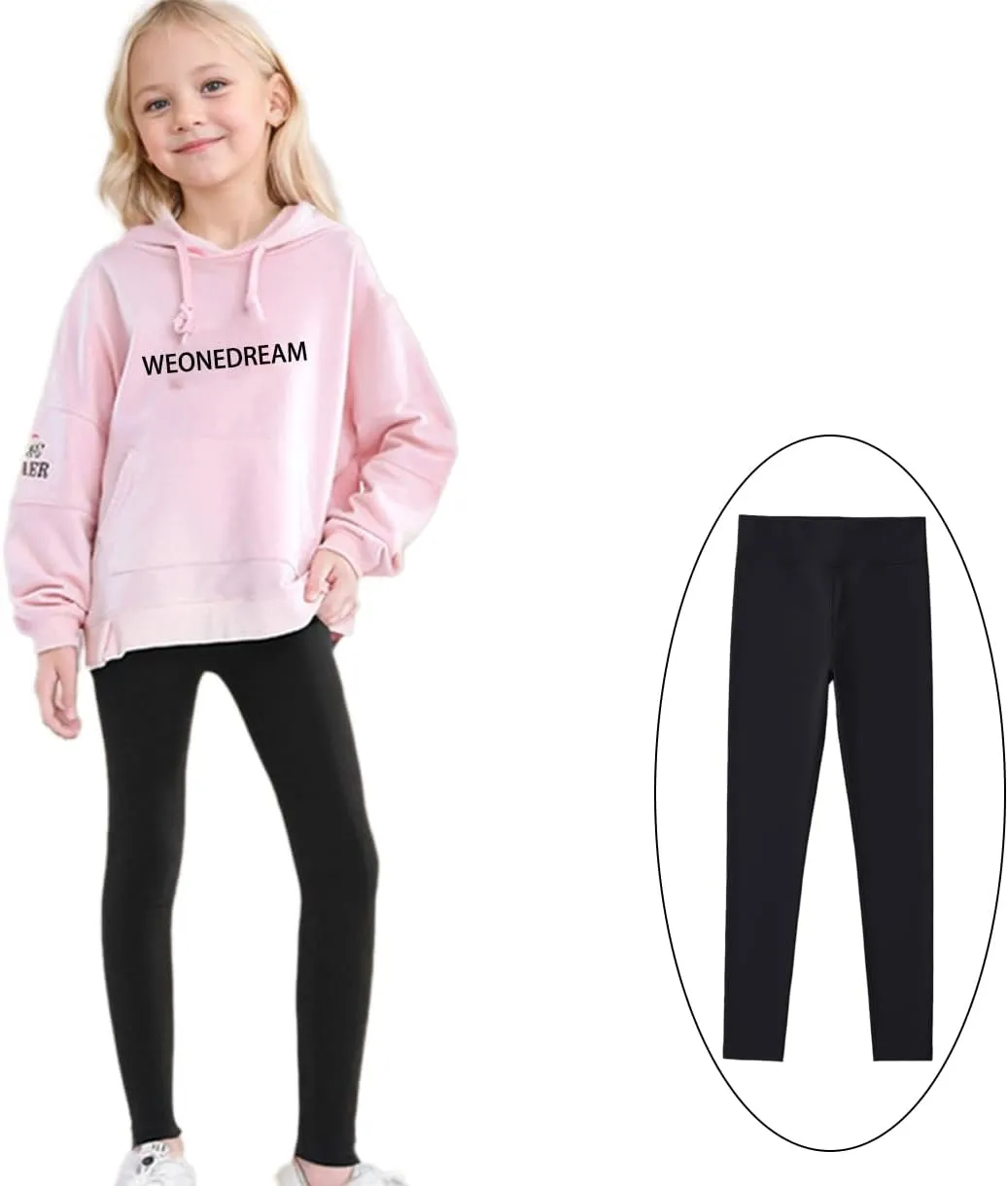 WEONEDREAM Girls Stretchy Leggings Toddler Girls Long Pants Spandex Leggings for Athletic Yoga Biking Dance