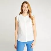 White Embroidered and Frilled Blouse