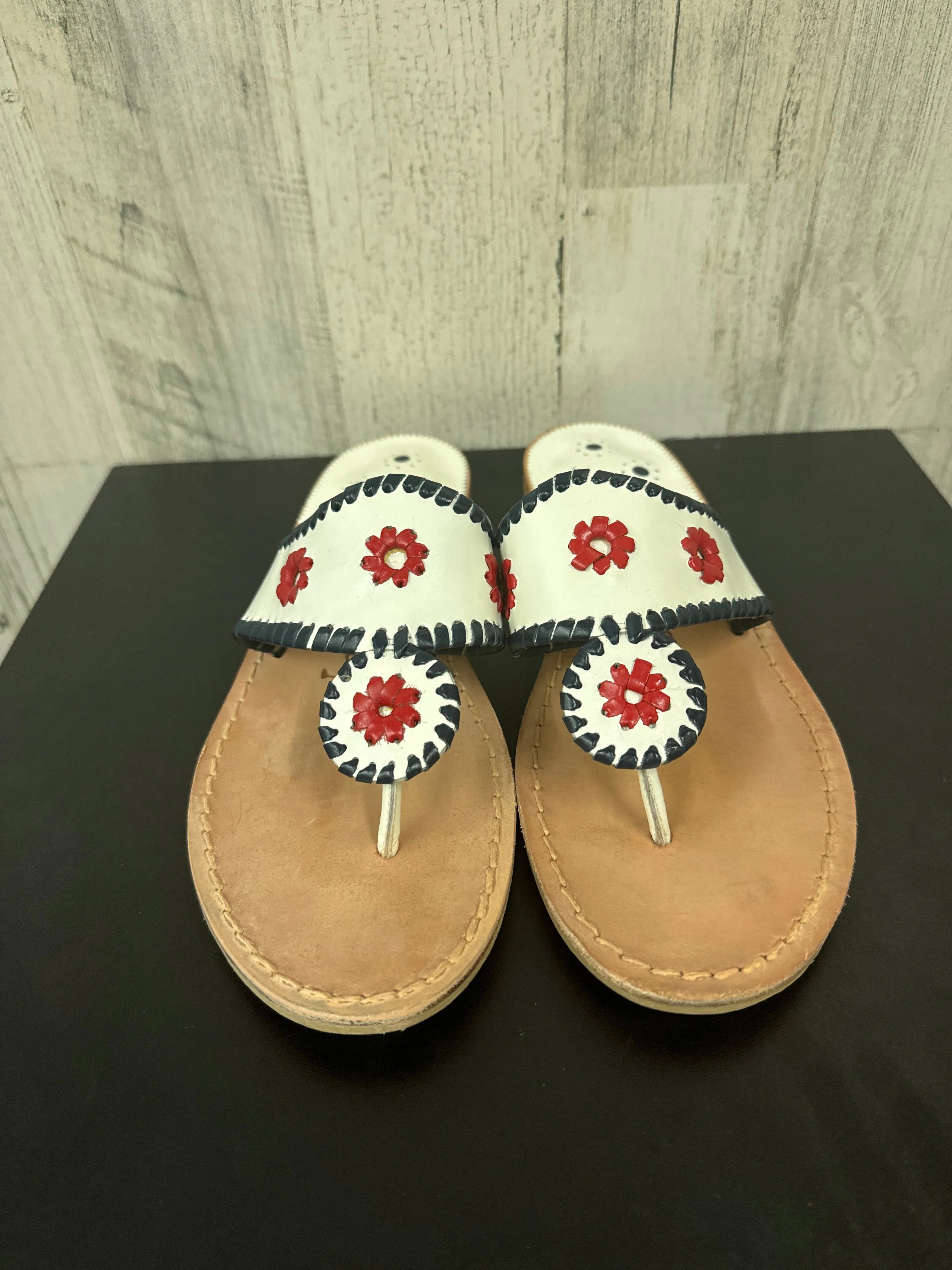 White Sandals Flats Jack Rogers, Size 10