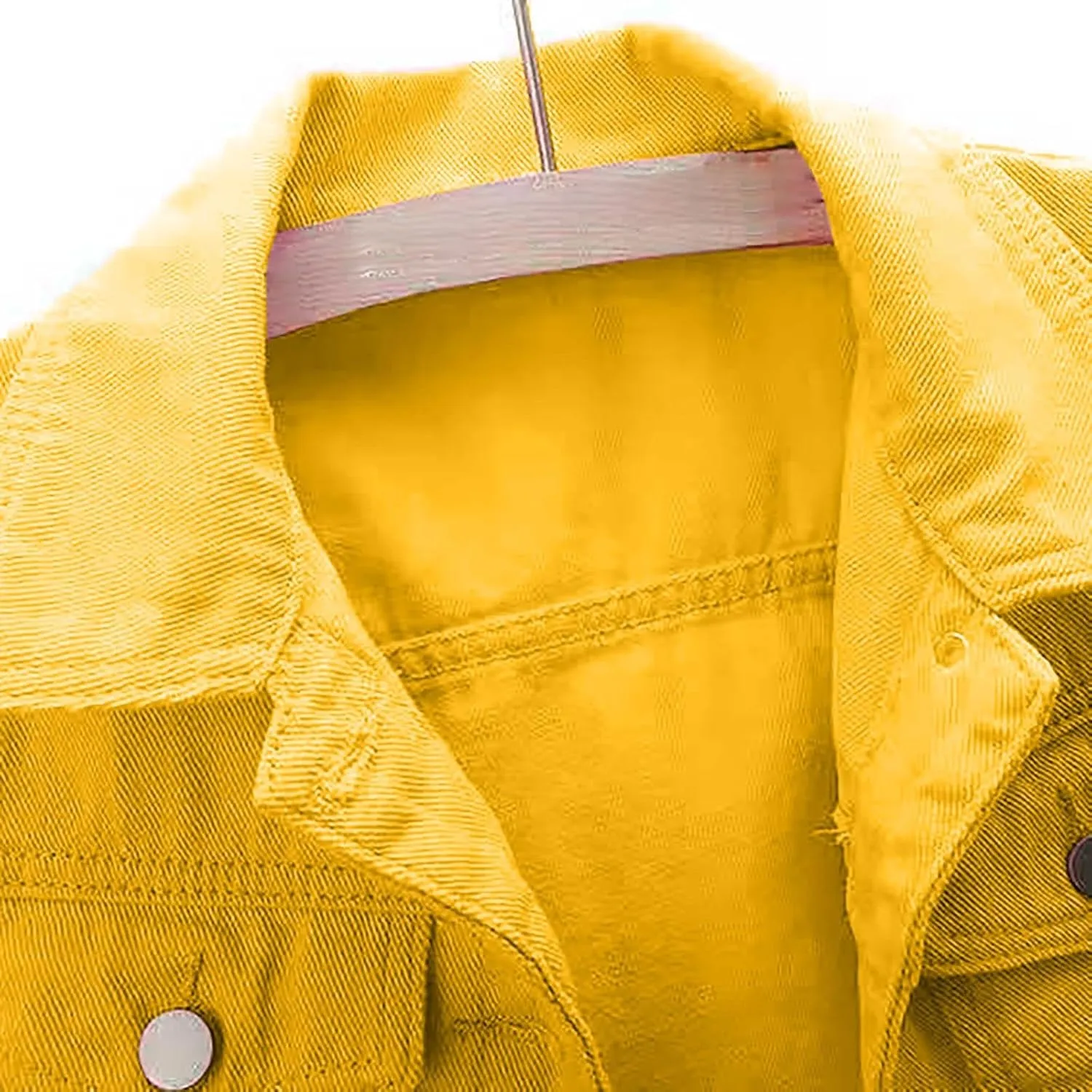 Winter Coat Women Women's 3/4 Sleeve Colored Cropped Denim Jacket Light Jacket Time Coat