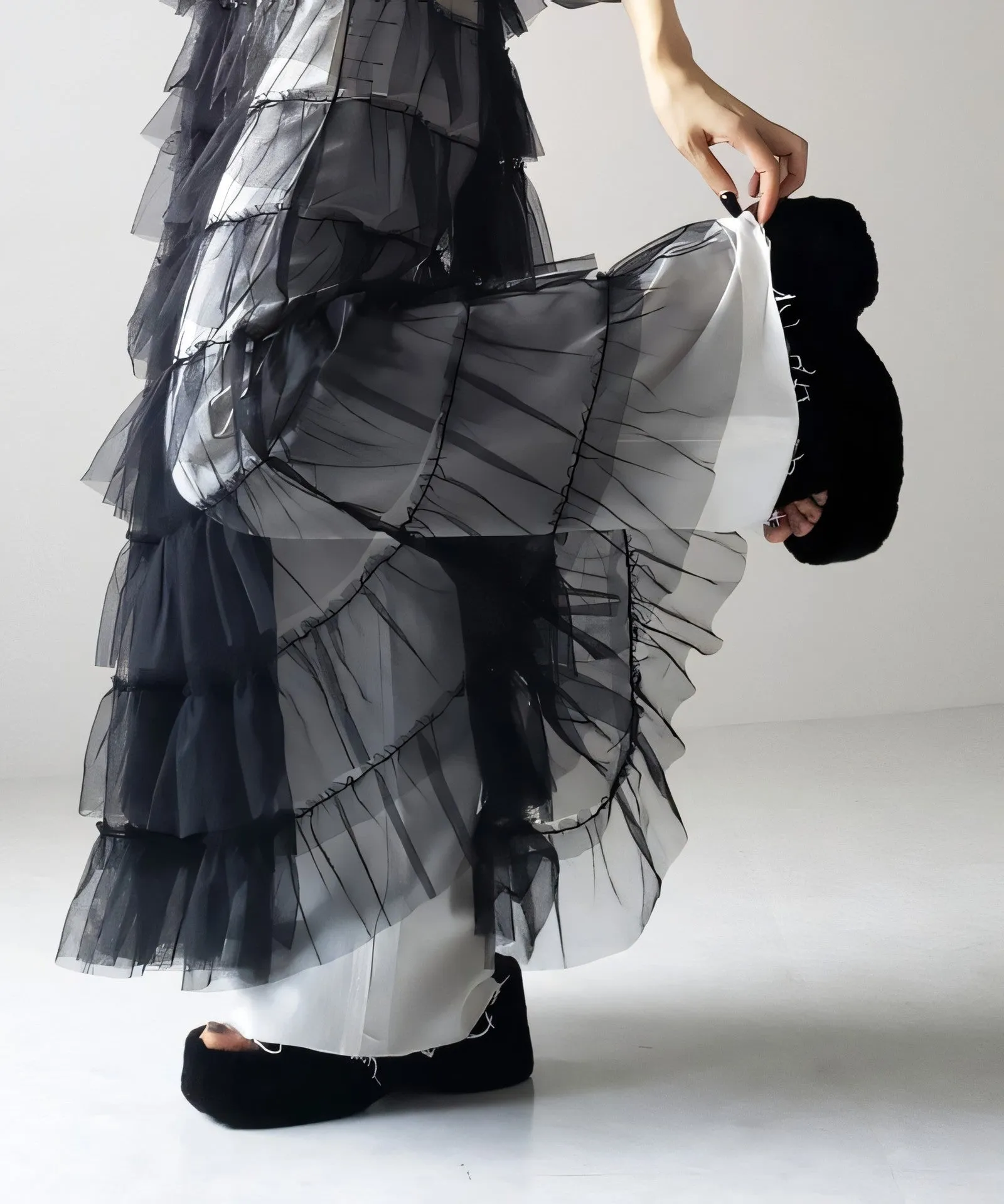 Women's Layered Elastic Waist Puff Tulle A-line Skirt, Sheer Mesh Design for All Occasions