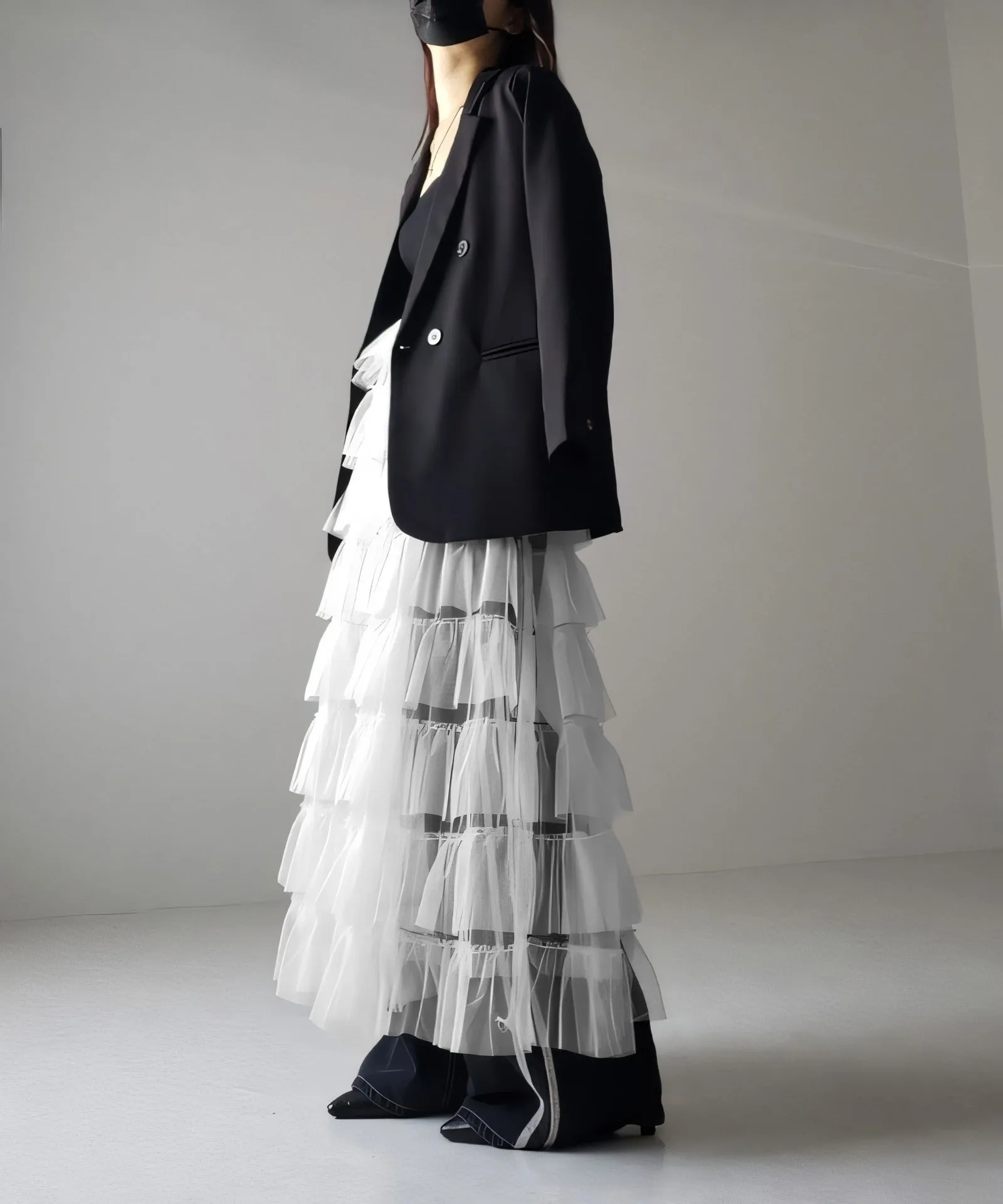 Women's Layered Elastic Waist Puff Tulle A-line Skirt, Sheer Mesh Design for All Occasions