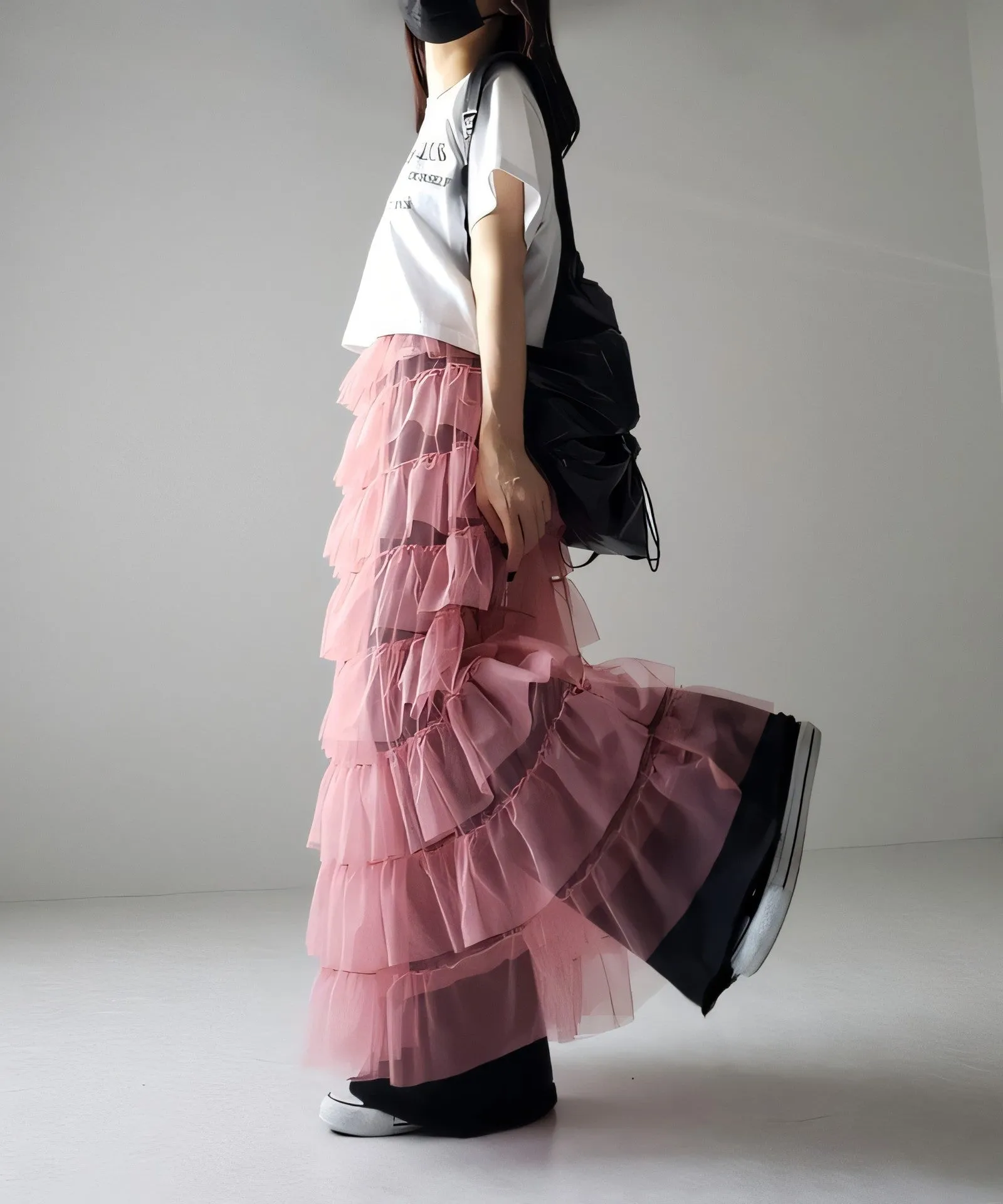 Women's Layered Elastic Waist Puff Tulle A-line Skirt, Sheer Mesh Design for All Occasions