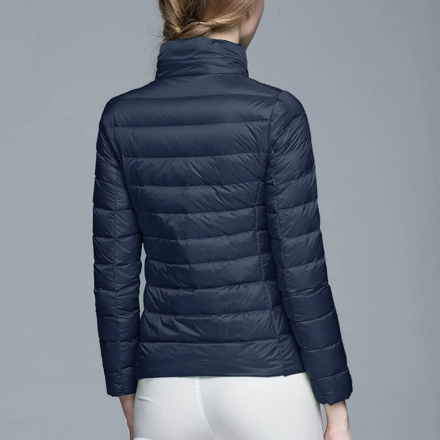 Women's Short Down Coats Packable Puffer Jacket Hooded Winter Ultra Light Quilted Winter Coats with Pockets Outerwear