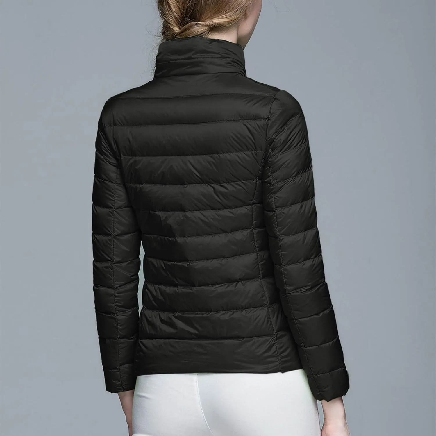 Women's Short Down Coats Packable Puffer Jacket Hooded Winter Ultra Light Quilted Winter Coats with Pockets Outerwear