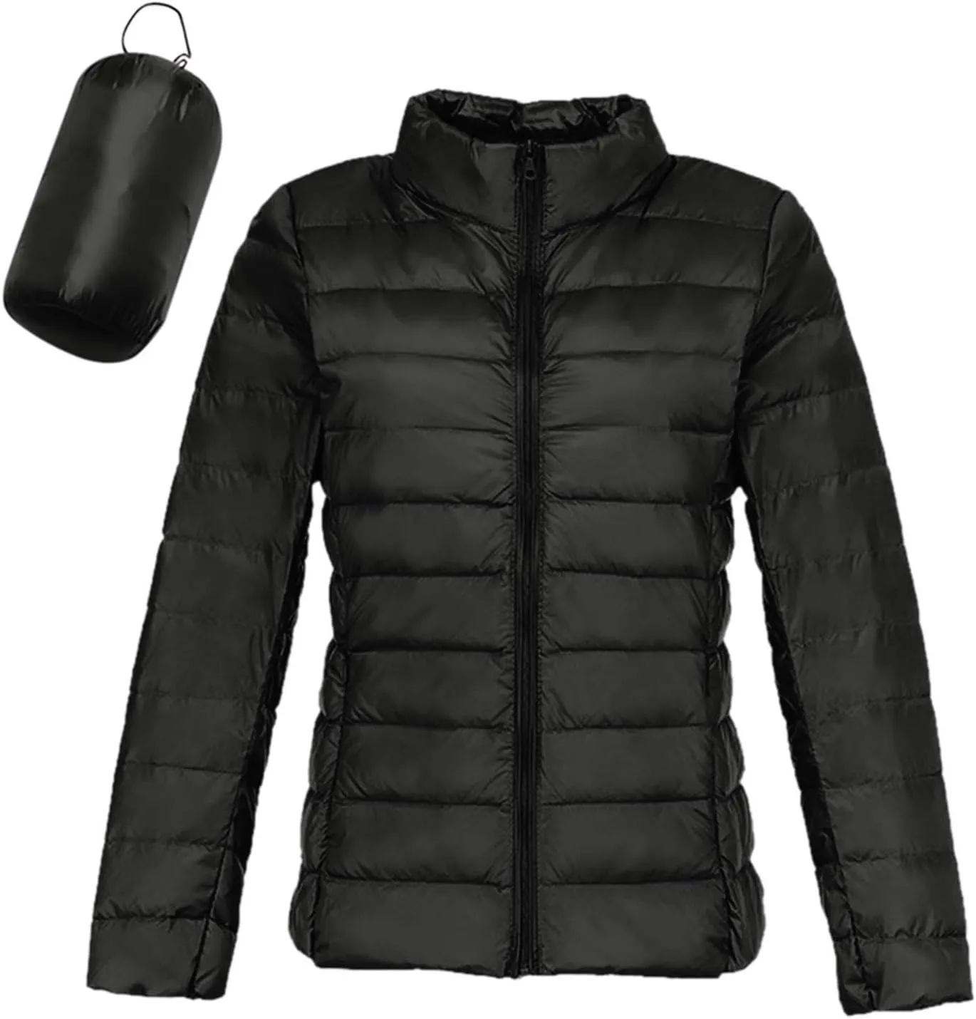Women's Short Down Coats Packable Puffer Jacket Hooded Winter Ultra Light Quilted Winter Coats with Pockets Outerwear