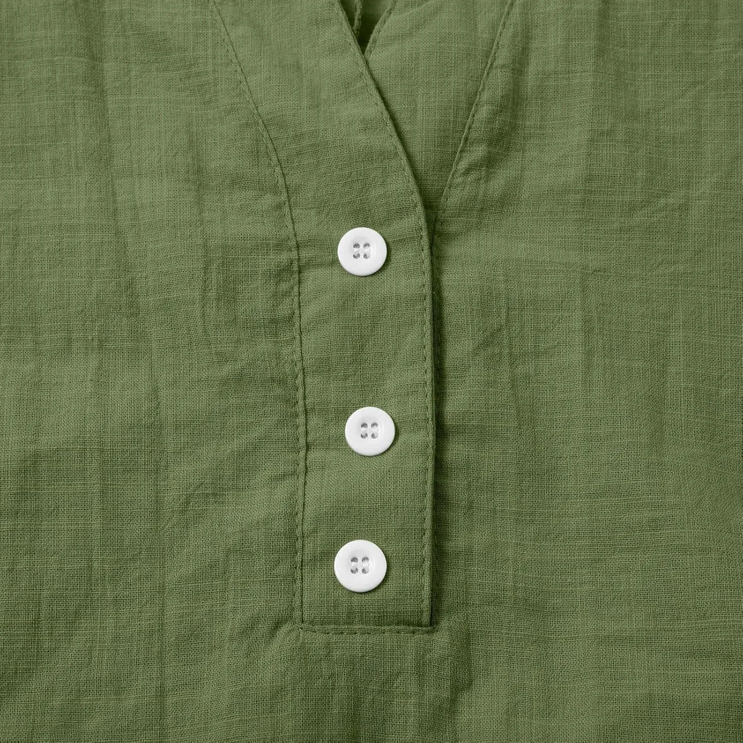 Women's Short Sleeve Shirts Trendy Linen V-Neck Button Down Solid Tops Casual Loose Fit Summer Breathable Blouse 2025